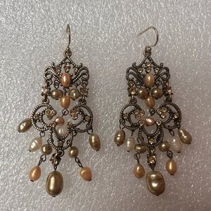 80s Les bernard VC earrings freshwater pearls